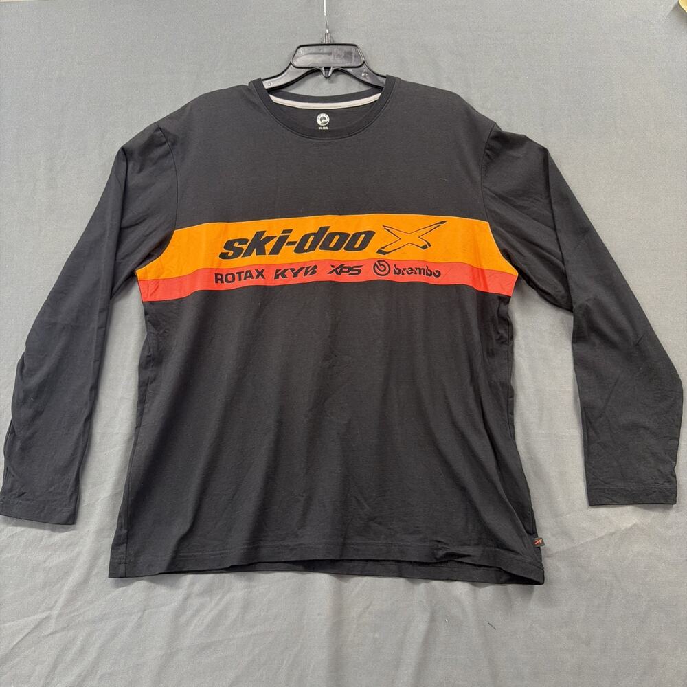 SKI DOO BRP MENS GRAY SNOWMOBILE CREW NECK LONG SLEEVE COTTON BLEND TSHIRT XL